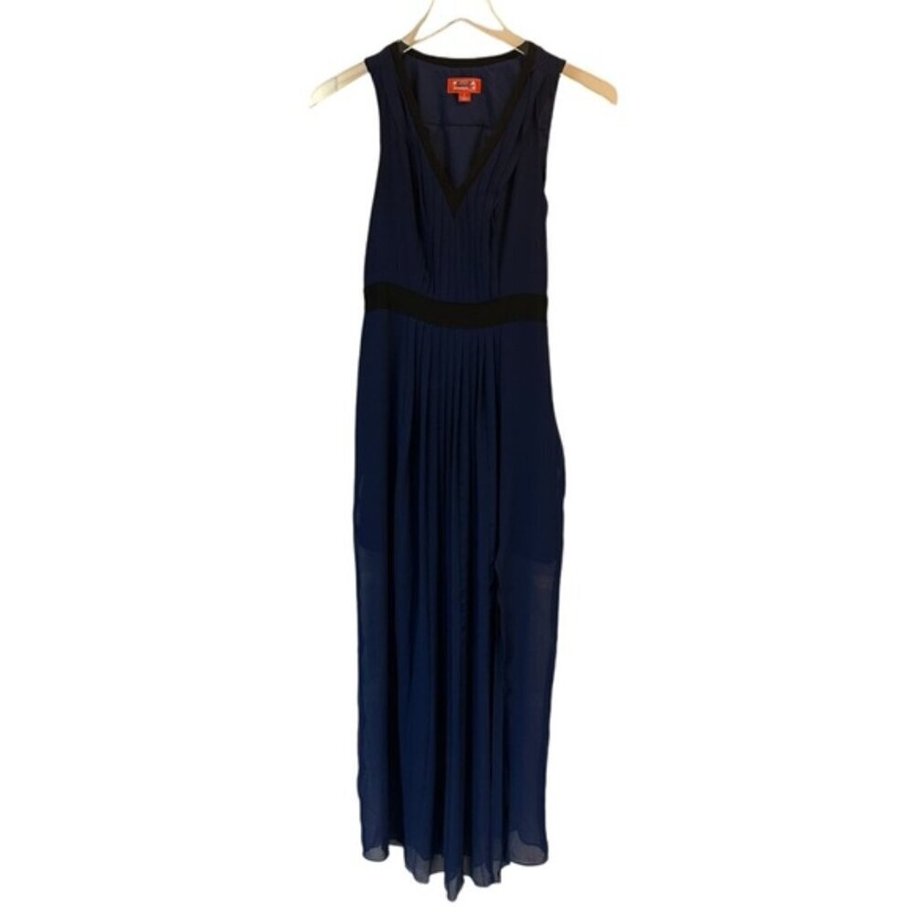 Kirna Zabete | Navy & Black Detail Maxi Dress Size 2